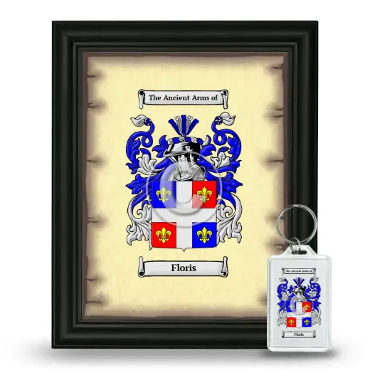 Floris Framed Coat of Arms and Keychain - Black