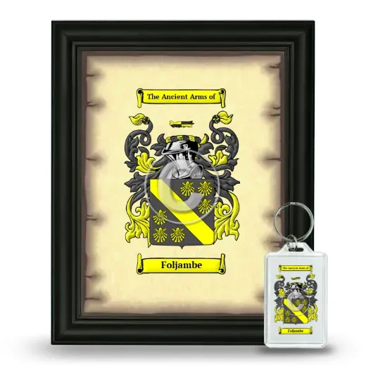 Foljambe Framed Coat of Arms and Keychain - Black