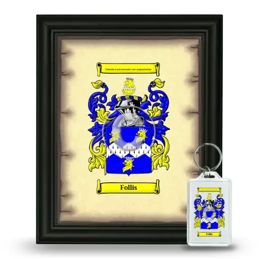 Follis Framed Coat of Arms and Keychain - Black