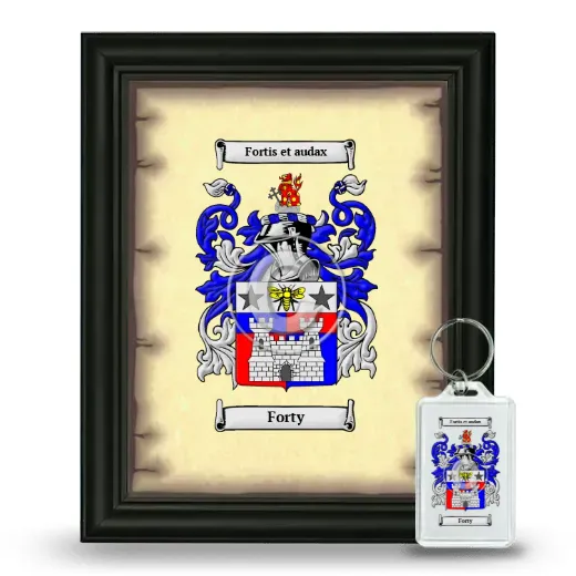 Forty Framed Coat of Arms and Keychain - Black