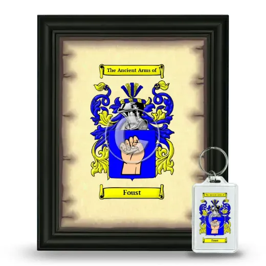 Foust Framed Coat of Arms and Keychain - Black