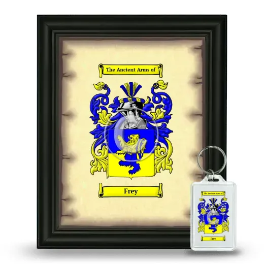 Frey Framed Coat of Arms and Keychain - Black