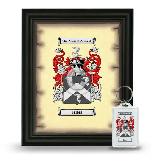 Friers Framed Coat of Arms and Keychain - Black