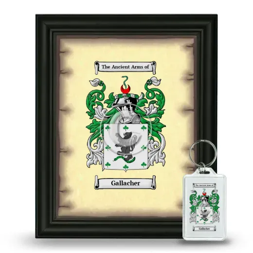 Gallacher Framed Coat of Arms and Keychain - Black