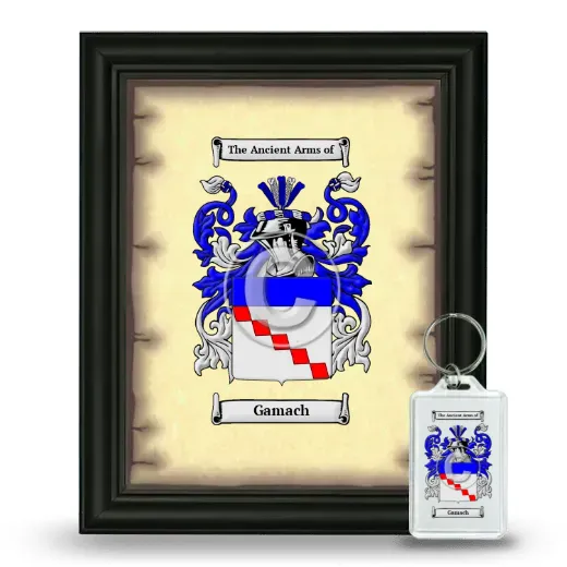 Gamach Framed Coat of Arms and Keychain - Black