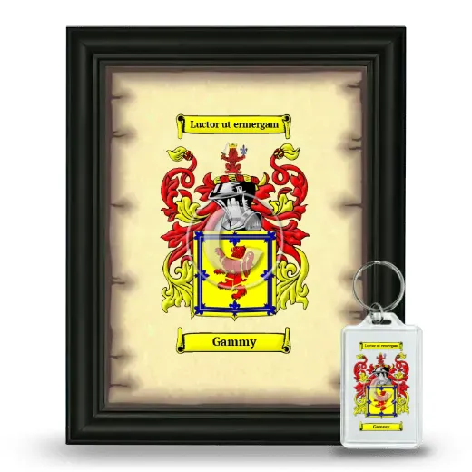 Gammy Framed Coat of Arms and Keychain - Black