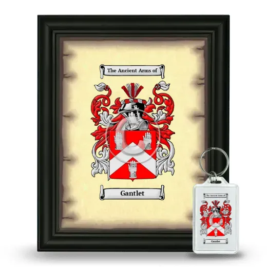 Gantlet Framed Coat of Arms and Keychain - Black