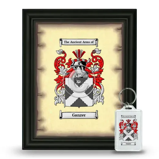 Ganzer Framed Coat of Arms and Keychain - Black