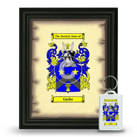 Garbo Framed Coat of Arms and Keychain - Black