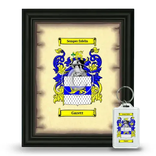 Garett Framed Coat of Arms and Keychain - Black