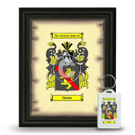 Garns Framed Coat of Arms and Keychain - Black