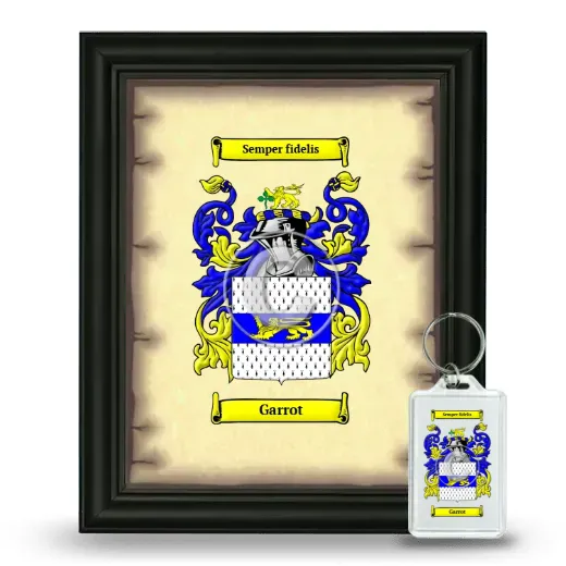 Garrot Framed Coat of Arms and Keychain - Black