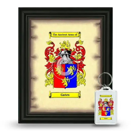 Gates Framed Coat of Arms and Keychain - Black