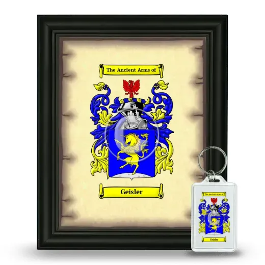 Geisler Framed Coat of Arms and Keychain - Black