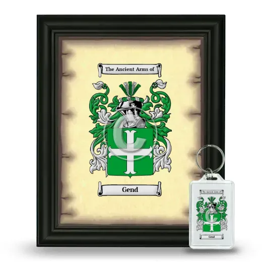Gend Framed Coat of Arms and Keychain - Black