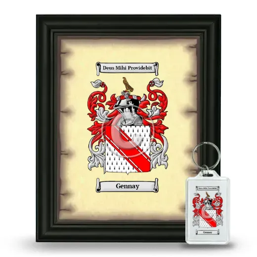 Gennay Framed Coat of Arms and Keychain - Black