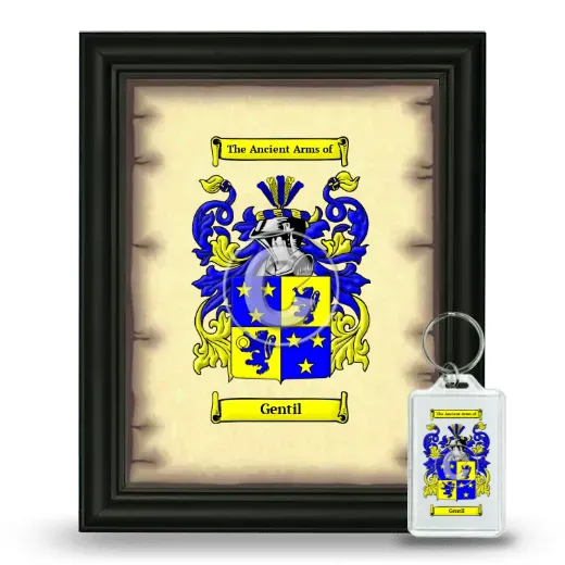 Gentil Framed Coat of Arms and Keychain - Black