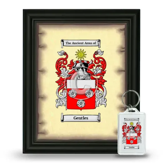 Gentles Framed Coat of Arms and Keychain - Black