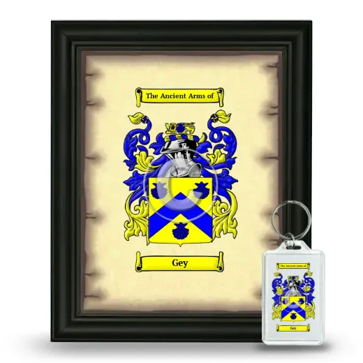 Gey Framed Coat of Arms and Keychain - Black