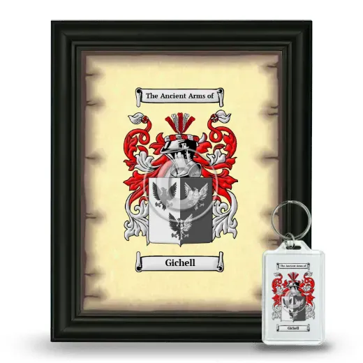 Gichell Framed Coat of Arms and Keychain - Black