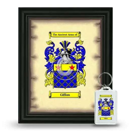 Giffon Framed Coat of Arms and Keychain - Black
