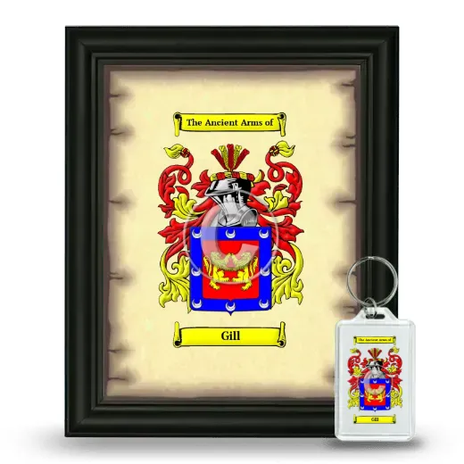 Gill Framed Coat of Arms and Keychain - Black