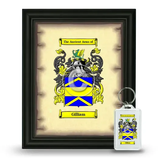 Gilliam Framed Coat of Arms and Keychain - Black