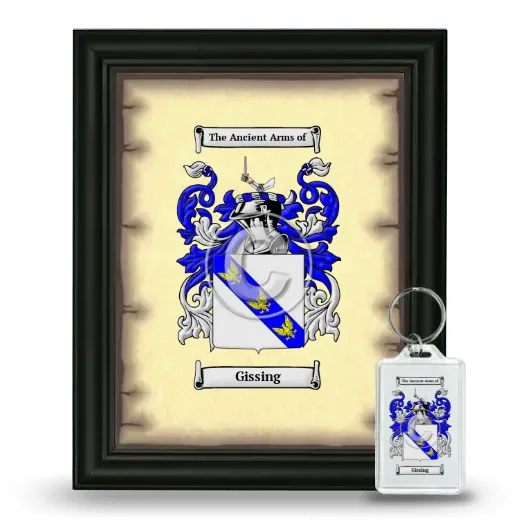 Gissing Framed Coat of Arms and Keychain - Black