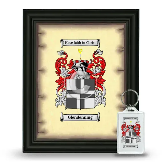 Glendenning Framed Coat of Arms and Keychain - Black
