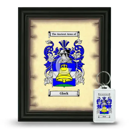Glock Framed Coat of Arms and Keychain - Black
