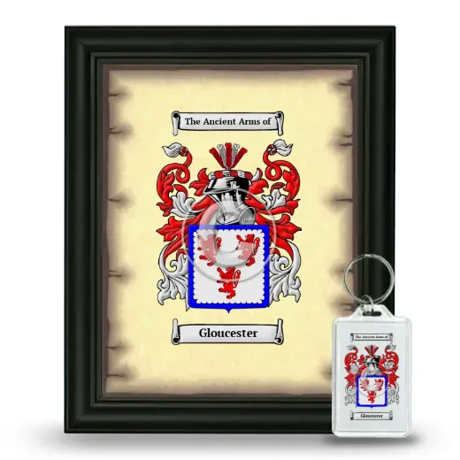 Gloucester Framed Coat of Arms and Keychain - Black