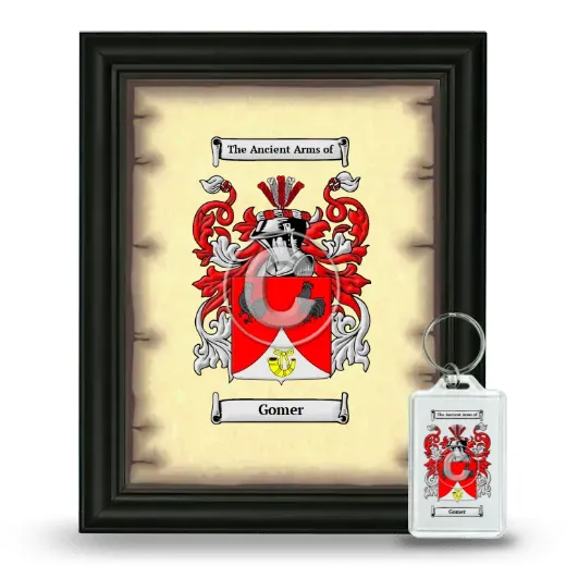 Gomer Framed Coat of Arms and Keychain - Black