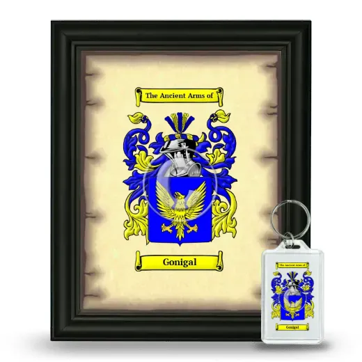 Gonigal Framed Coat of Arms and Keychain - Black