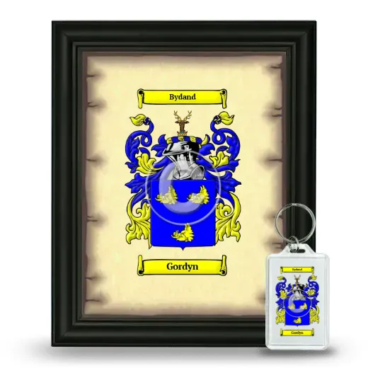 Gordyn Framed Coat of Arms and Keychain - Black