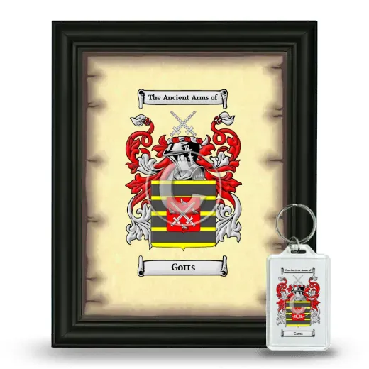 Gotts Framed Coat of Arms and Keychain - Black