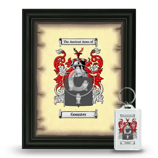Gounter Framed Coat of Arms and Keychain - Black