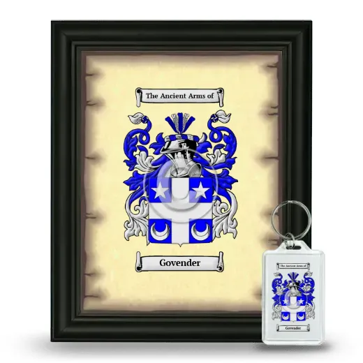 Govender Framed Coat of Arms and Keychain - Black