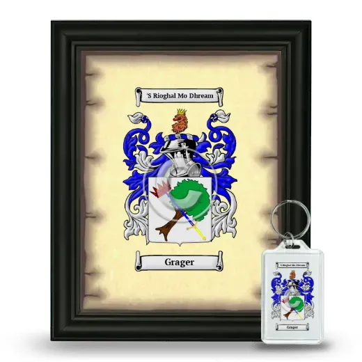 Grager Framed Coat of Arms and Keychain - Black