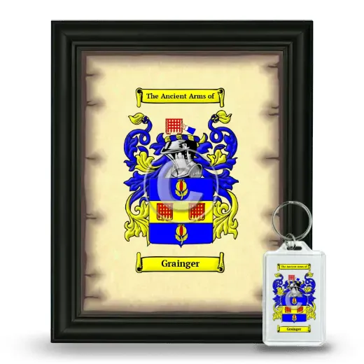 Grainger Framed Coat of Arms and Keychain - Black