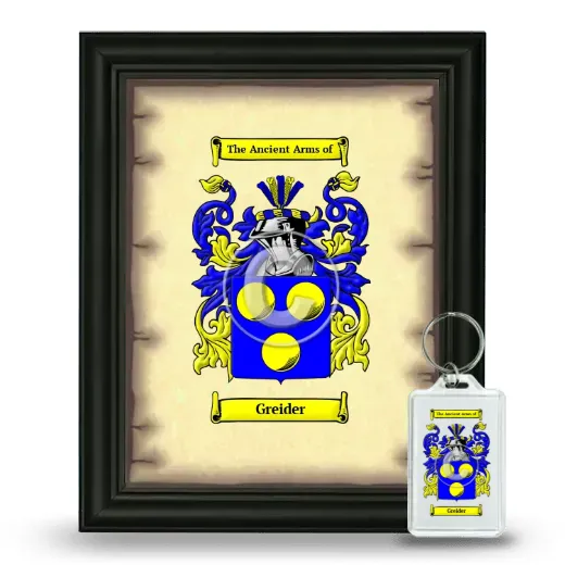 Greider Framed Coat of Arms and Keychain - Black