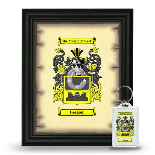 Gresser Framed Coat of Arms and Keychain - Black