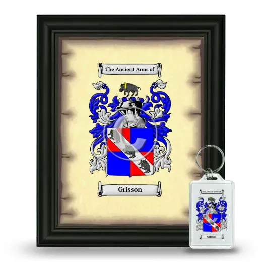 Grisson Framed Coat of Arms and Keychain - Black