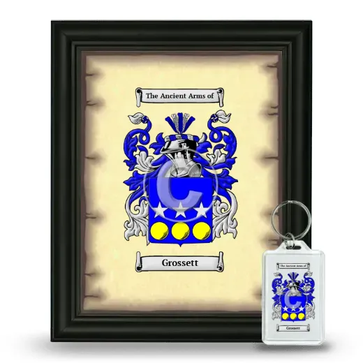 Grossett Framed Coat of Arms and Keychain - Black
