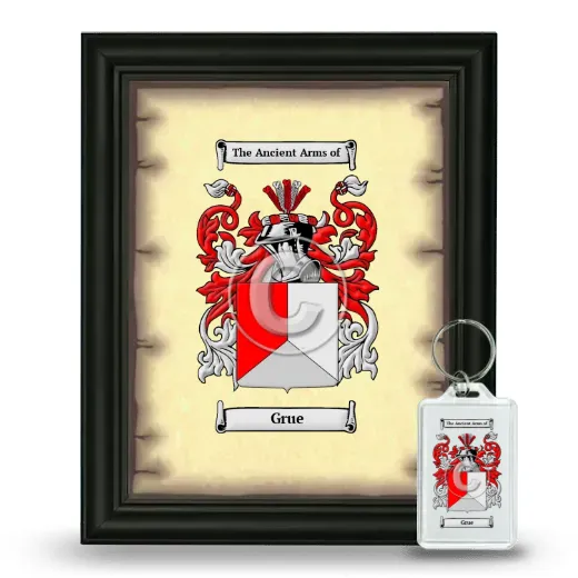 Grue Framed Coat of Arms and Keychain - Black
