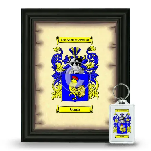 Guais Framed Coat of Arms and Keychain - Black