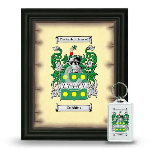Gubbins Framed Coat of Arms and Keychain - Black