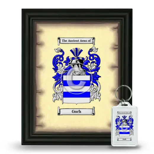 Guch Framed Coat of Arms and Keychain - Black