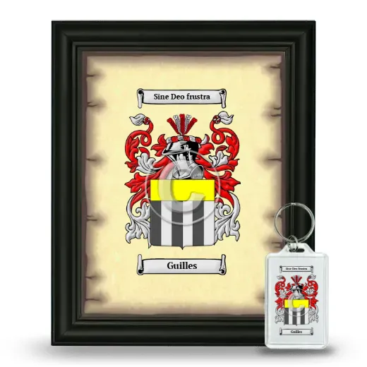 Guilles Framed Coat of Arms and Keychain - Black