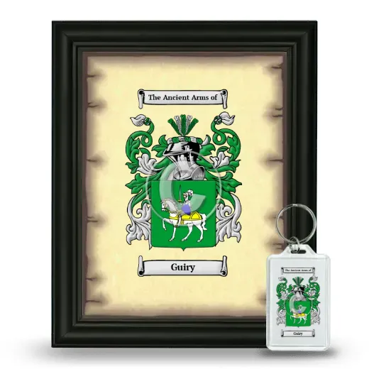 Guiry Framed Coat of Arms and Keychain - Black