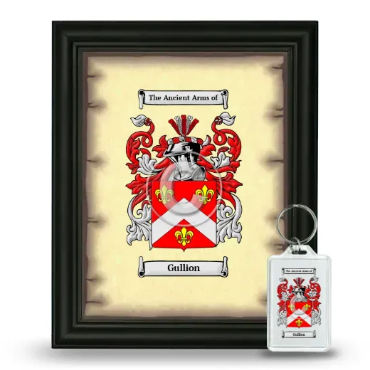 Gullion Framed Coat of Arms and Keychain - Black